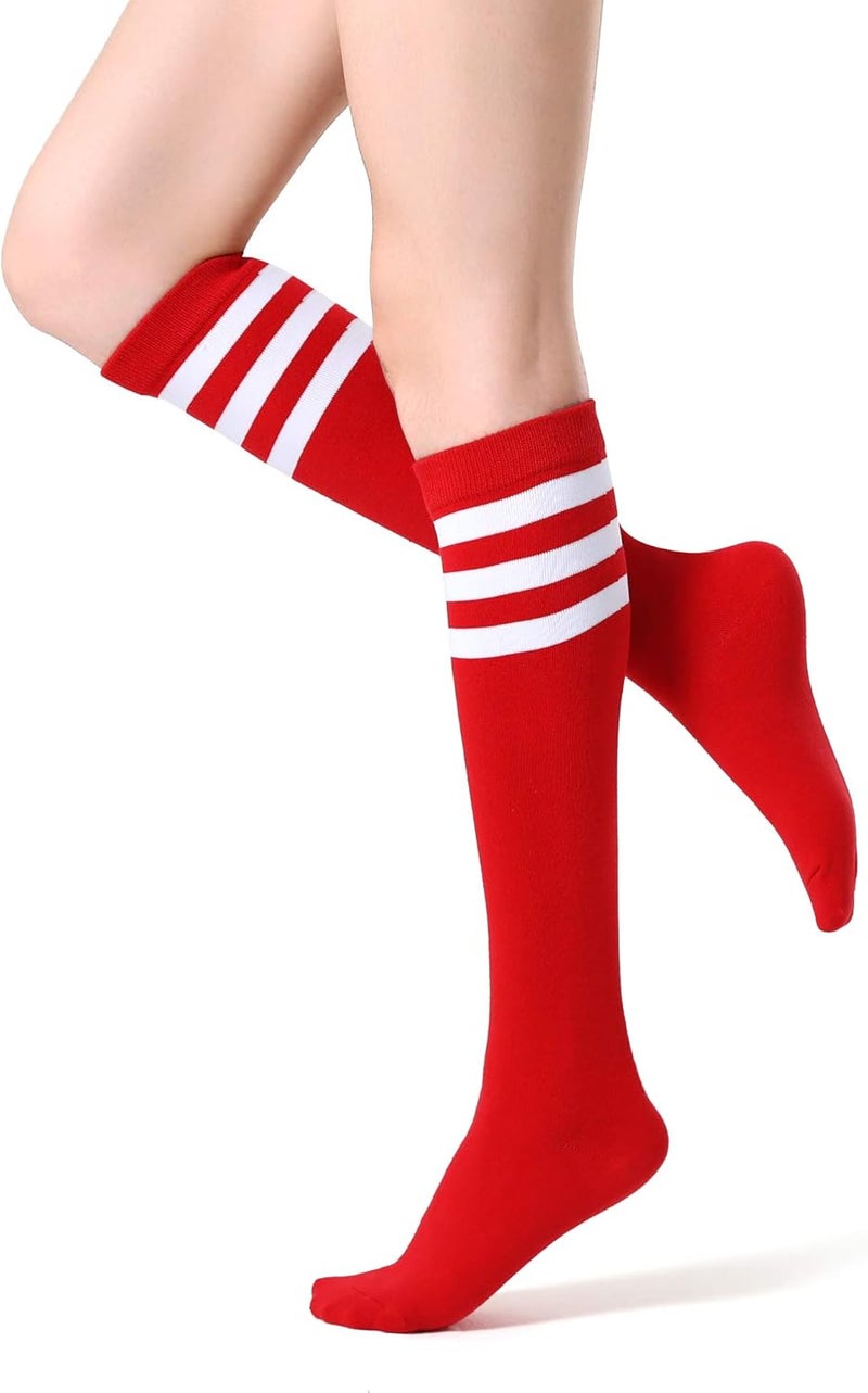 FITRELL Women's Knee High Socks Outdoor Sport Athletic Socks Casual Stripe Tube Socks 1-4 Pack - Image 4